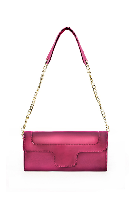 Women's fuchsia pink luxurious elegant clutch for ceremonies, weddings and evenings out. - Top view